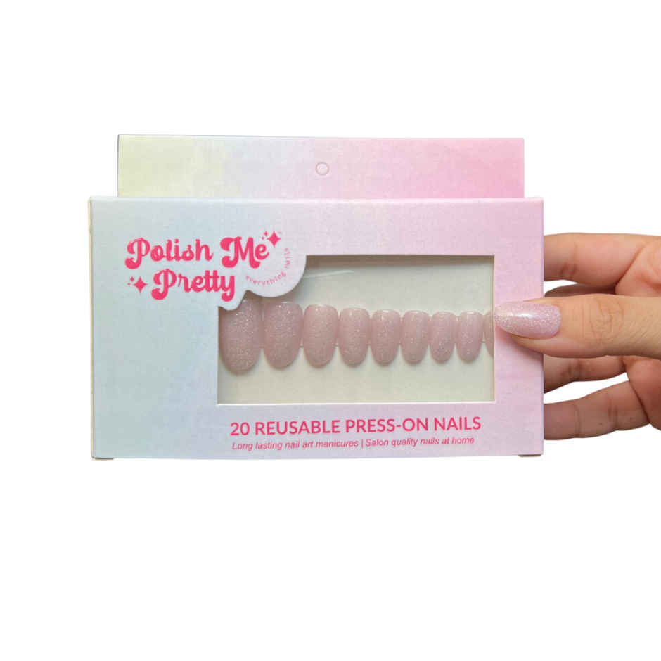 Polish Me Pretty Reusable Nails - Short Oval Glitter